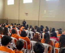 PCPR realiza palestra sobre combate à criminalidade em uma escola em Palmeira