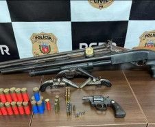 PCPR prende três homens em flagrante por posse ilegal de arma de fogo em Campo Largo 