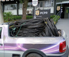 PCPR prende homem em flagrante por receptação de uma tonelada de cabos de telefonia em Curitiba