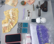 PCPR prende duas pessoas em flagrante por tráfico de drogas e porte ilegal de arma de fogo em Almirante Tamandaré