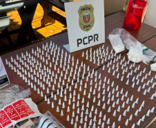 PCPR apreende drogas e materiais utilizados para distribuição de entorpecentes em Arapongas