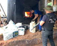 Polícia Civil incinera drogas em Santa Terezinha de Itaipu