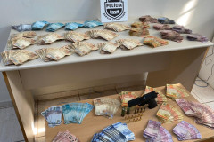 PCPR apreende R$135 mil em ação contra a associação criminosa voltado ao tráfico de drogas 