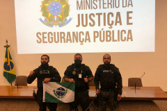 Policiais aparecem em formação do MJSP