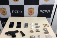 PCPR prende homem por tráfico de drogas e porte ilegal de arma de fogo em Araucária 