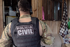 Policial civil de costas