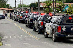 Várias viaturas da polícia civil reunidas