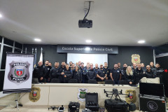 Políciais civis participam de capacitação para o uso de drones ministrada pela Polícia Penal