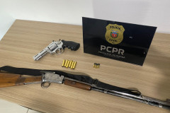 PCPR e PMPR apreendem adolescente por posse ilegal de arma de fogo e munições em Capitão Leônidas Marques