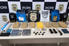 PCPR e GCM apreendem mais de 9 quilos de crack e cocaína em Ponta Grossa