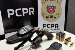 PCPR e PMPR apreendem arma de fogo durante investigação de furto em Pérola 