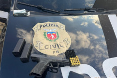 PCPR prende homem condenado por homicídio e apreende arma de fogo de uso restrito em Campo Mourão 