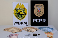 PCPR e PMPR prendem dois homens por tráfico de drogas e associação para o tráfico em Nova Olímpia