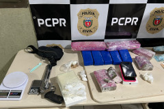 PCPR apreende mais de 7 quilos de drogas e uma arma de fogo durante ação em Nova Esperança