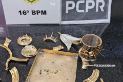 PCPR e PMPR recuperam objetos furtados em santuário de Guarapuava