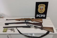 PCPR prende homem em flagrante por posse ilegal de arma de fogo e apreende 4 armas em Rondon