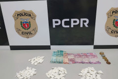 PCPR prende homem por tráfico de drogas e apreende porções de cocaína em Rio Branco do Sul 