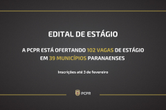 PCPR oferta 102 vagas de estágio em 39 municípios paranaenses