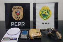PCPR e PMPR prendem homem por tráfico de drogas e porte ilegal de arma de fogo em São Mateus do Sul