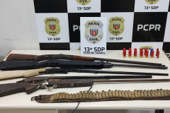 PCPR prende homem em flagrante por posse irregular de arma de fogo e por violência psicológica em Teixeira Soares