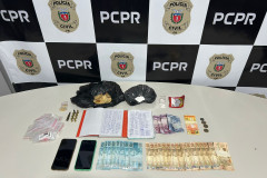 PCPR prende homem em flagrante por tráfico de drogas e posse ilegal de munição em Piraquara