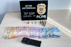 PCPR e GCM prendem homem por tráfico de drogas e posse irregular de munição em Cascavel