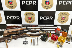 PCPR prende homem e apreende armas e aves silvestres durante ação em Cornélio Procópio