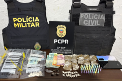 PCPR e PMPR prendem quatro pessoas em operação contra o tráfico de drogas em Centenário do Sul e Cafeara