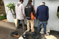 PCPR prende três pessoas em posse de 40 quilos de fio de cobre furtados na Linha Verde