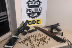 PCPR apreende armas de fogo envolvendo ocorrência de violência doméstica no Oeste do Estado