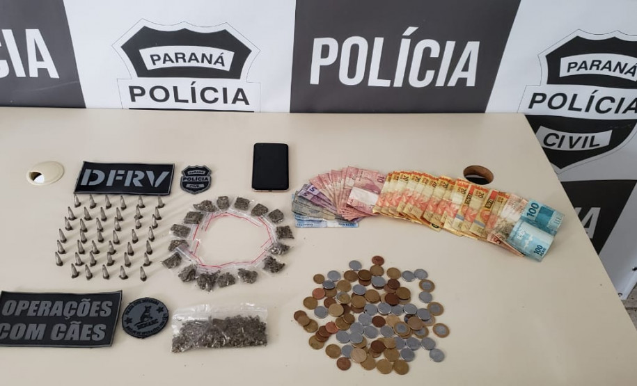 Drogas e dinheiro apreendido durante operação da PCPR