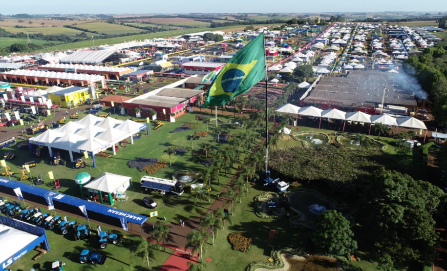 Vista de cima do Show Rural de Cascavel em 2020.