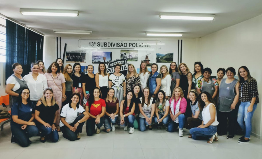 Participantes posando para foto