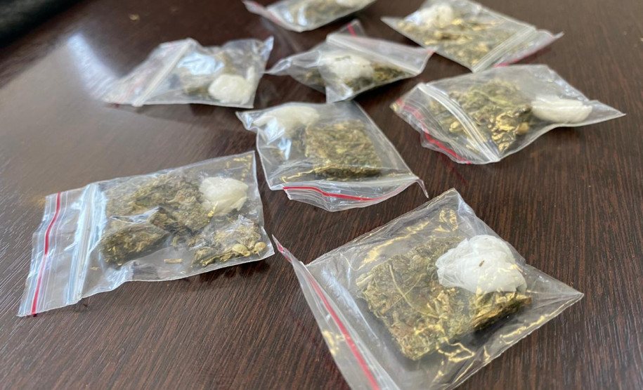 Porções de maconha apreendidas durante ação policial