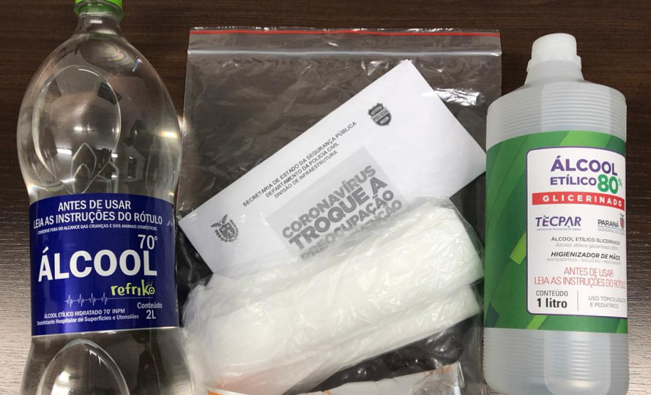 Produtos distribuídos pela polícia civil