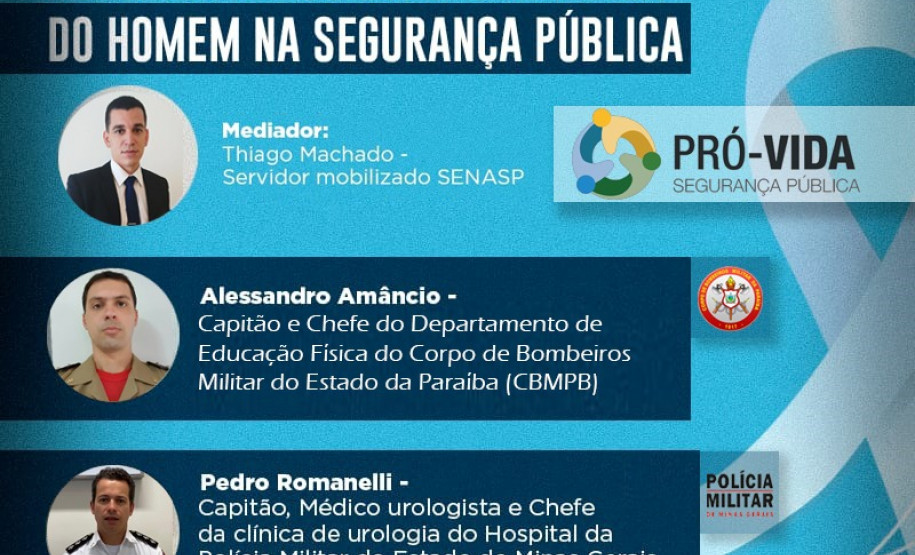 Policiais civis podem participar de live sobre a saúde física do homem na Segurança Pública 