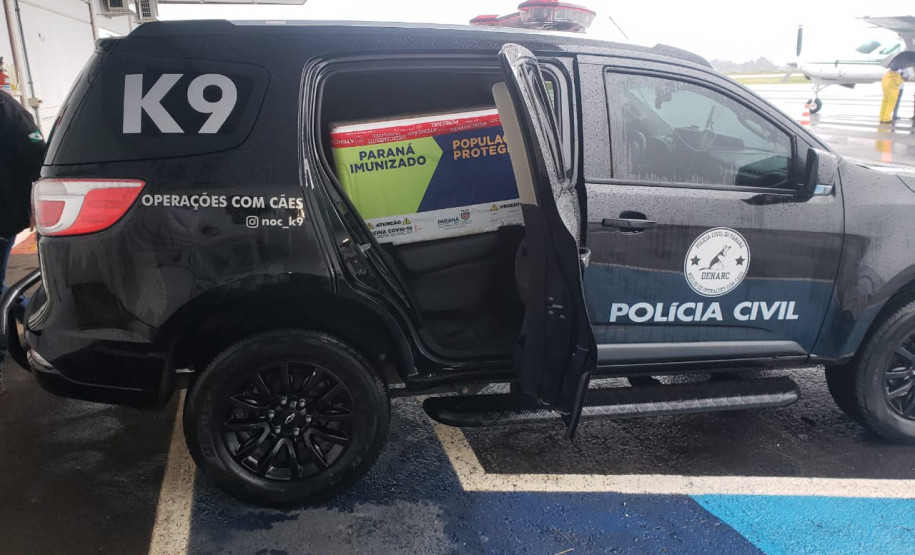 PCPR realiza escolta e transporte de vacinas contra a Covid-19
