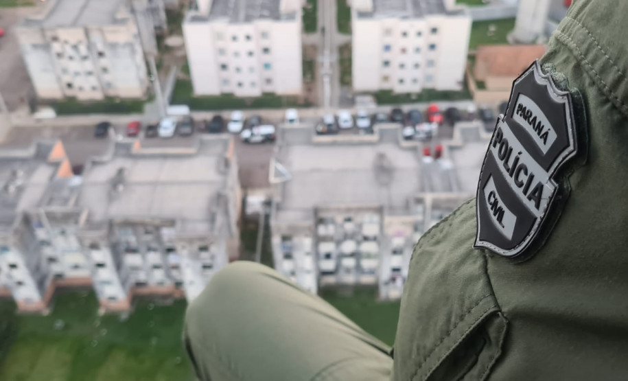 Vista aérea feita pelo helicóptero da PCPR
