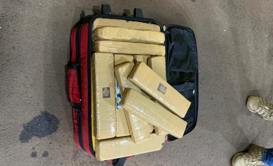 Policiais civis e cão policial apreendem drogam em bagagem