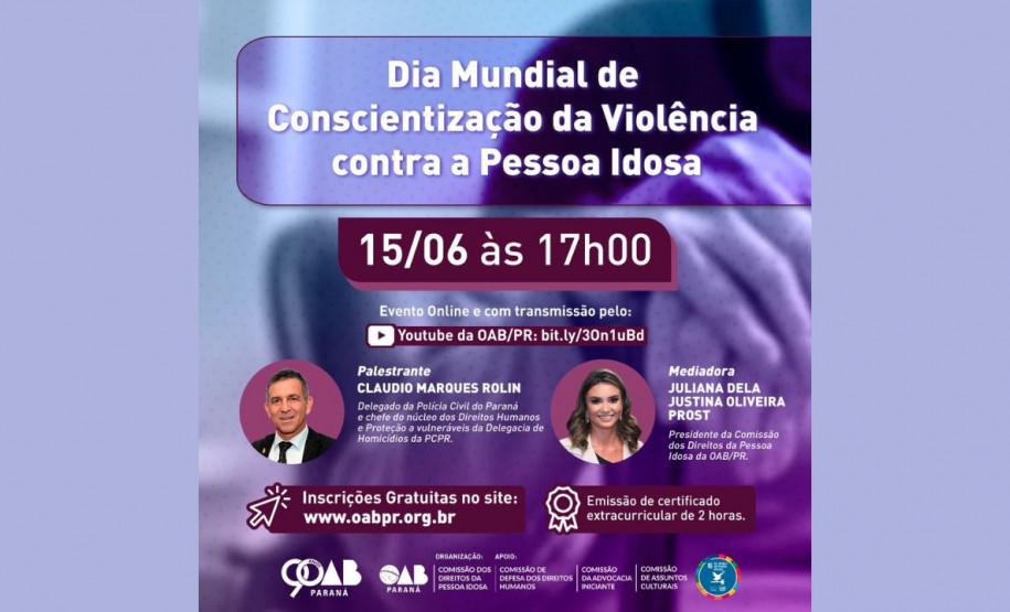 PCPR convida servidores e público em geral a participarem de live sobre pessoa idosa