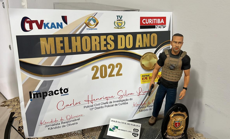 Policial civil do Paraná ganha prêmio de melhor chefe de investigação do Paraná