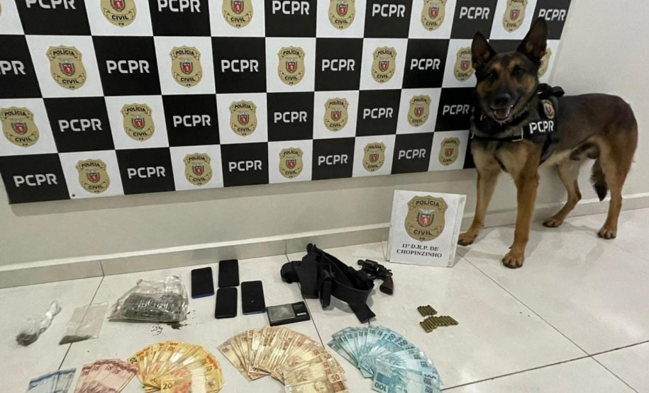 PCPR prende em flagrante homem por tráfico de drogas e posse de arma de fogo em Chopinzinho