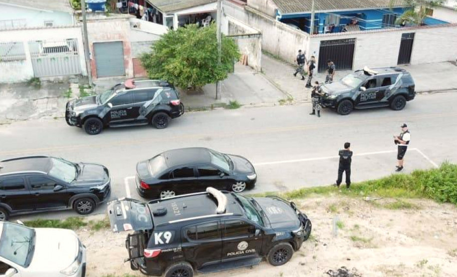 Imagem aérea da operação