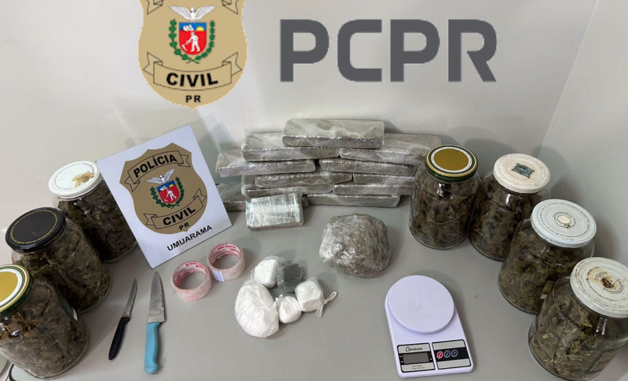 PCPR apreende drogas durante operação contra o tráfico de drogas em Umuarama