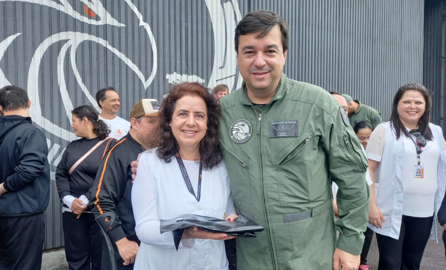 PCPR recebe visita de alunos com deficiência no Grupamento de Operações Aéreas