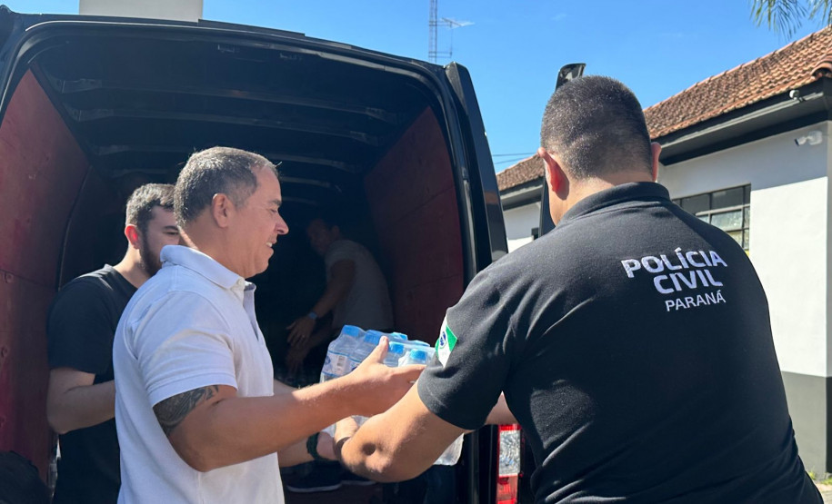 Unidades da PCPR recebem arrecadação de doações para vítimas do Rio Grande do Sul