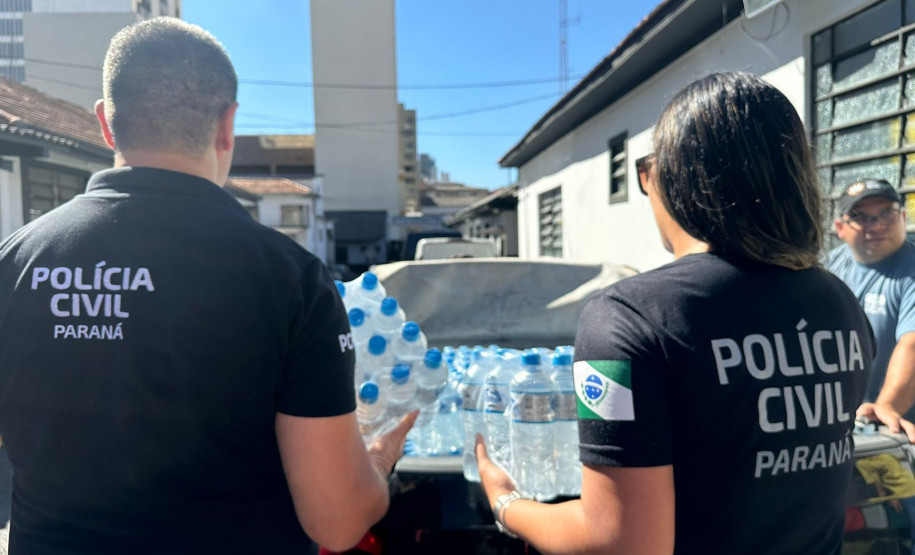 Unidades da PCPR recebem arrecadação de doações para vítimas do Rio Grande do Sul