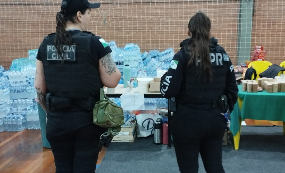 Com 104 agentes e muita tecnologia, forças de segurança do PR seguem apoiando o RS