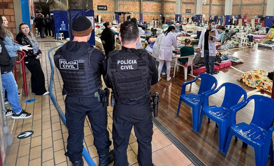 Com 104 agentes e muita tecnologia, forças de segurança do PR seguem apoiando o RS
