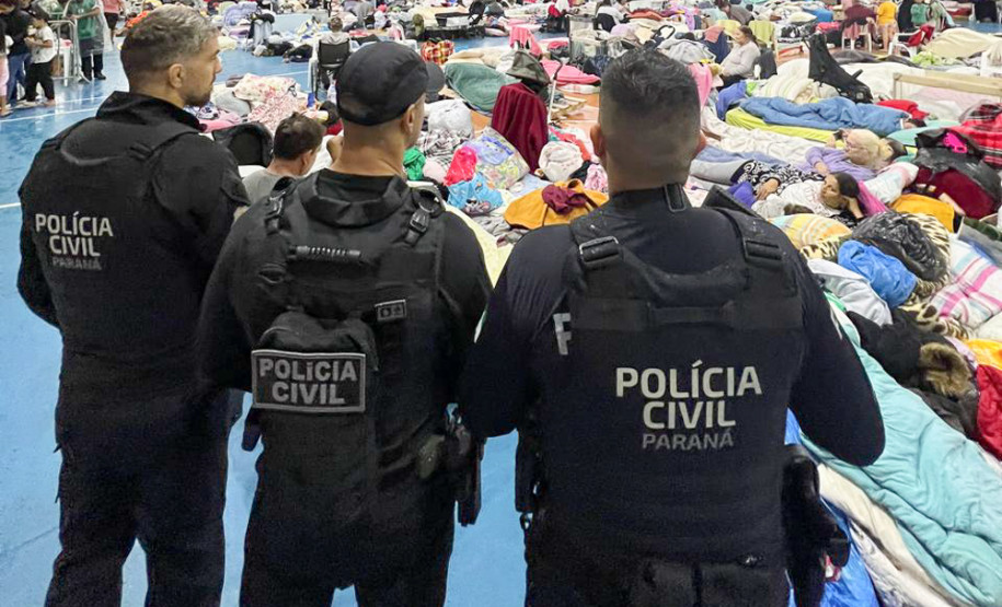 Com 104 agentes e muita tecnologia, forças de segurança do PR seguem apoiando o RS